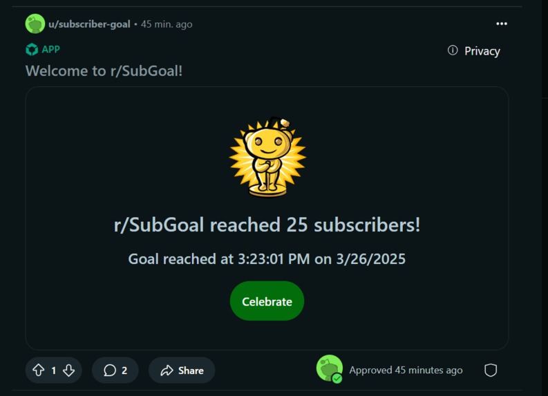 Subscriber Goal – screenshot 1