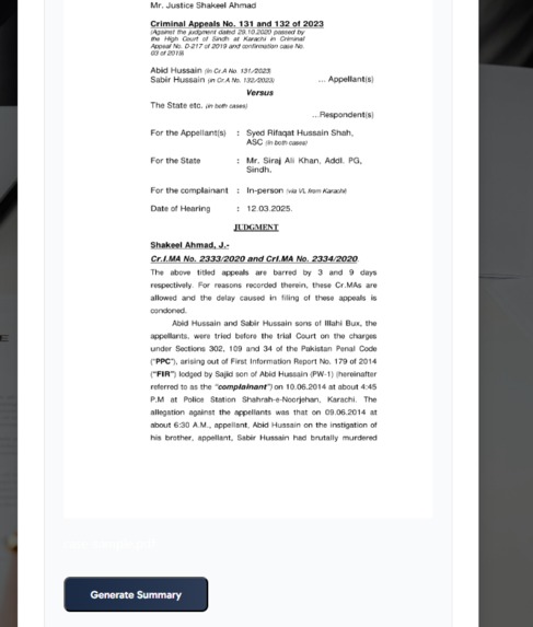 Legal Hearing Summarizer – screenshot 2