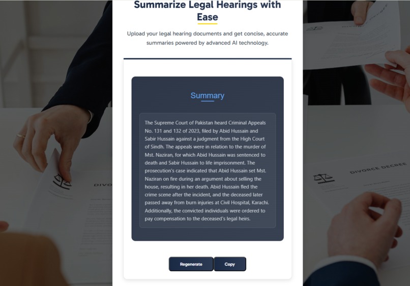 Legal Hearing Summarizer – screenshot 4