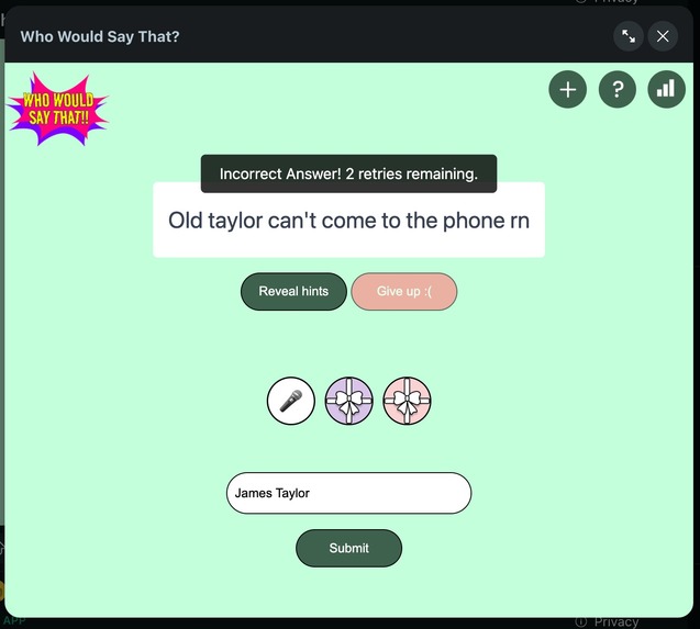WhoWouldSayThat – screenshot 2
