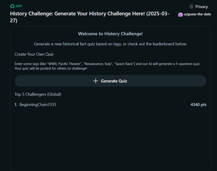 YearGuesser – screenshot 1