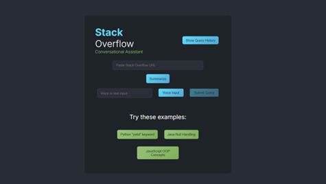 StackOverflow Conversational Assistant – screenshot 1