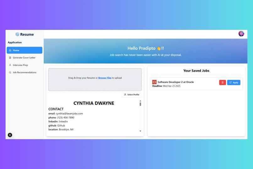 Resume – screenshot 1