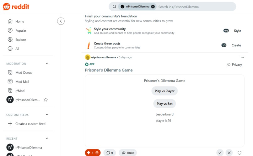 PrisonerDilemma – screenshot 1