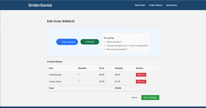 OrderGenie - Voice-Powered Restaurant Ordering – screenshot 4