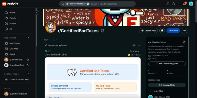 Certified Bad Takes – screenshot 1
