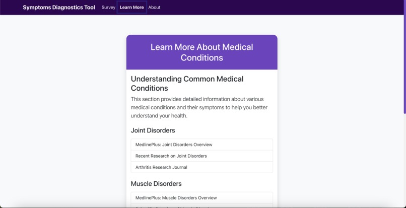 Skeletal, Muscular, and Joint Disease Diagnostics Tool – screenshot 3