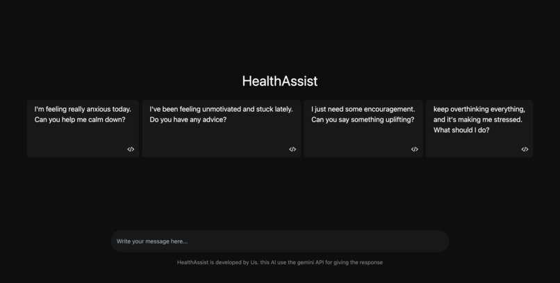 HealthAssist - Mental Wellness Chatbot – screenshot 1