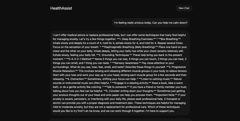 HealthAssist - Mental Wellness Chatbot – screenshot 2