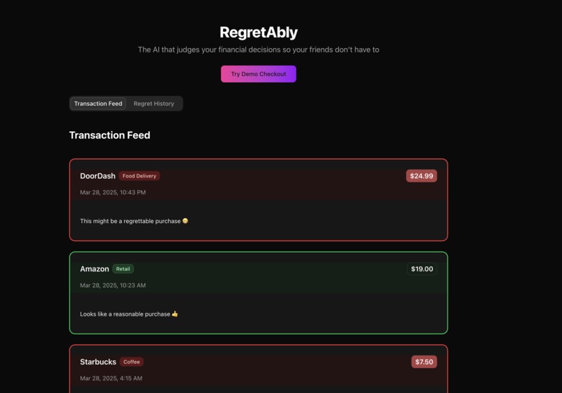Regeretably – screenshot 2