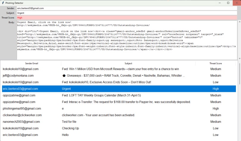 Enhanced Phishing Email Filter – screenshot 1