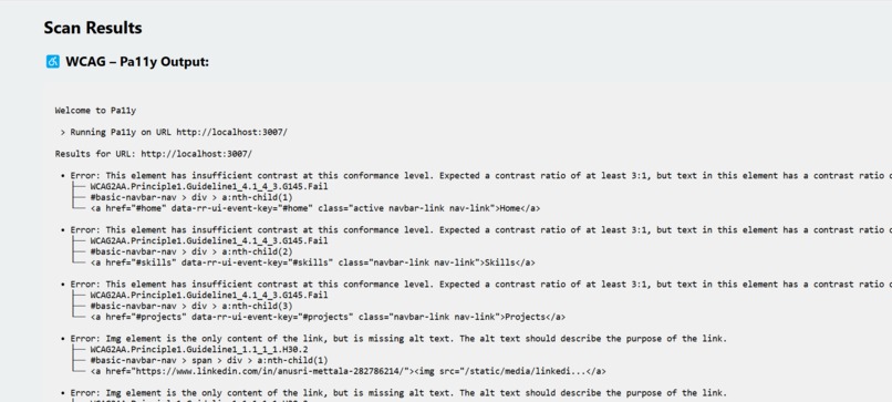 OWASP AND WCAG GUIDELINES SCANNER – screenshot 3