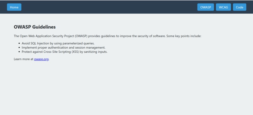 OWASP AND WCAG GUIDELINES SCANNER – screenshot 5