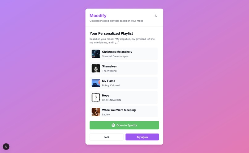Moodify – screenshot 2