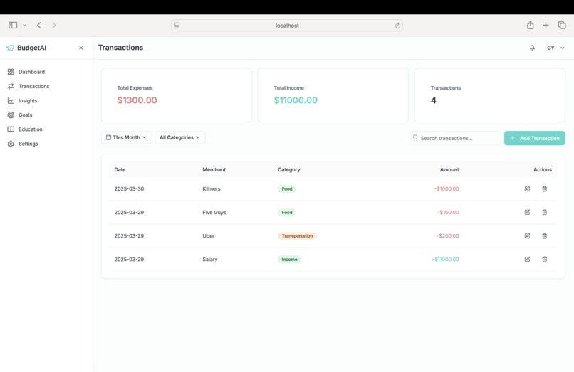 BudgetAI – screenshot 2