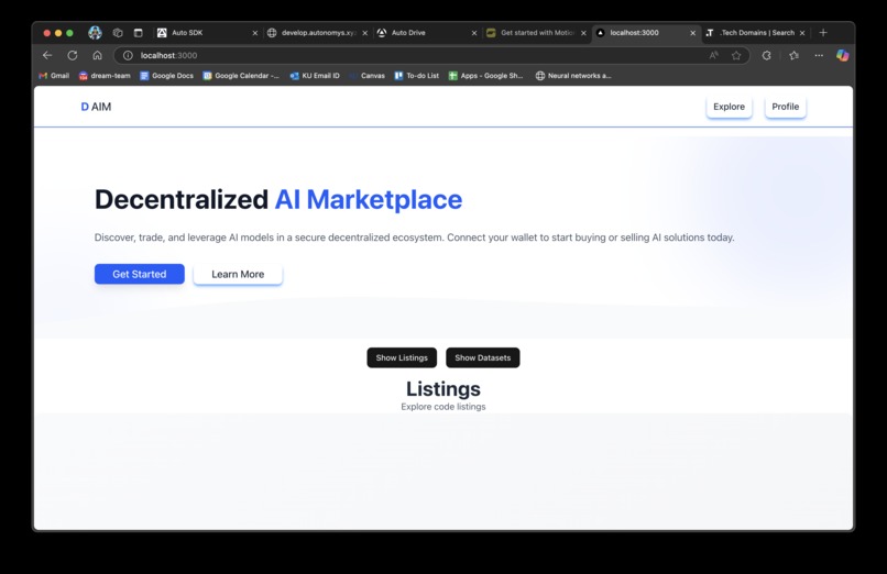 DAIM (Decentralized AI Marketplace) – screenshot 1