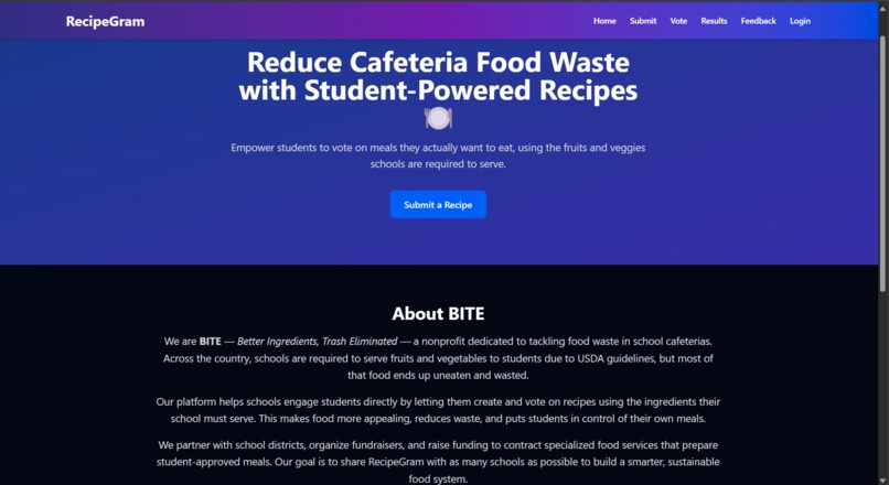 BITE-RecipeGram – screenshot 1