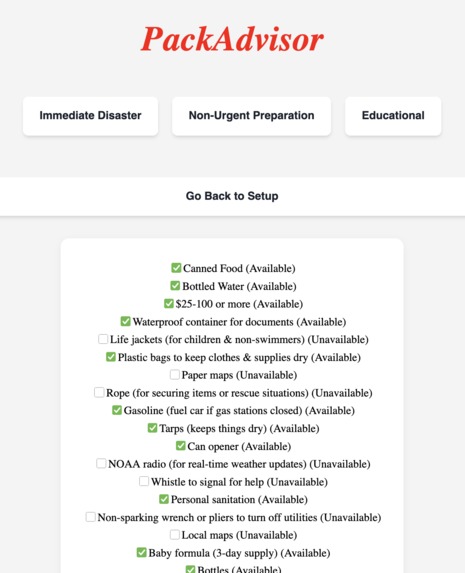 PackAdvisor – screenshot 3