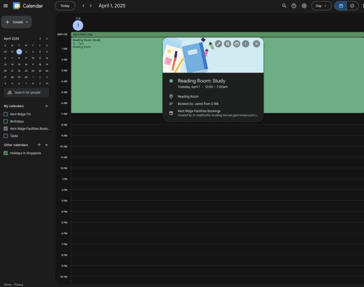 Facility Booking Telegram Bot – screenshot 7