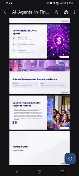 My project name is -  Ai agents in finance . – screenshot 6