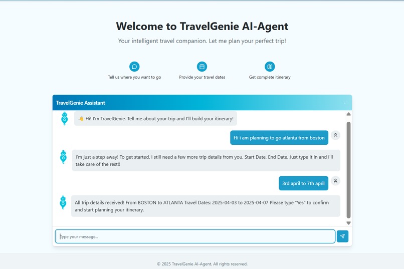 TravelGenie AI-Agent – screenshot 2
