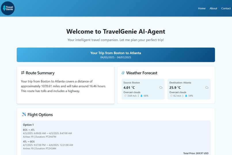 TravelGenie AI-Agent – screenshot 4