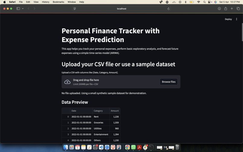 Personal Finance Tracker and Predictor – screenshot 5