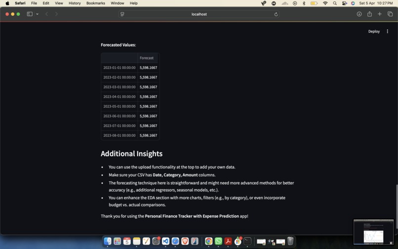 Personal Finance Tracker and Predictor – screenshot 6