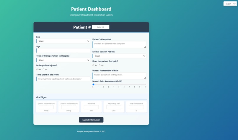 Emergency Department Information System (EDIS) – screenshot 1