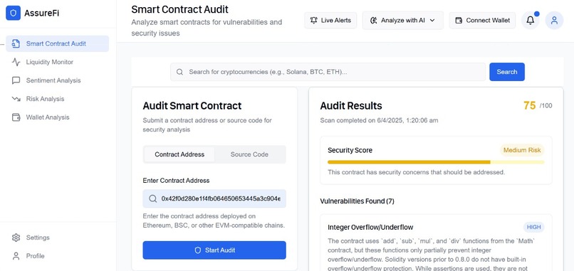 ASSUREFI - Securing Trust in Decentralized Finance – screenshot 1