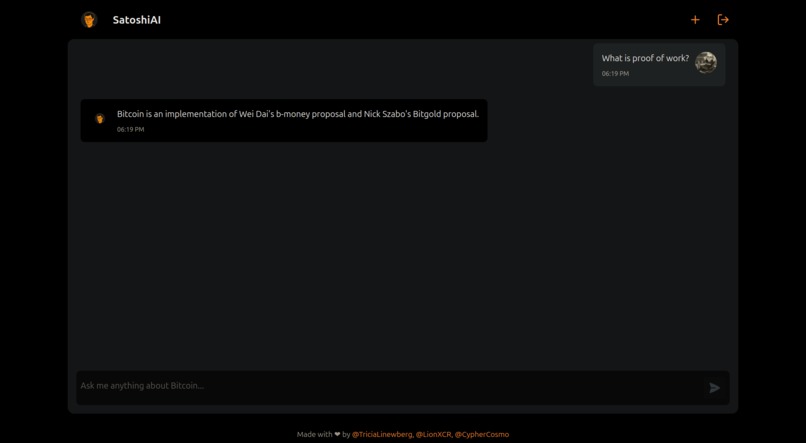 Satoshi is back online – screenshot 2