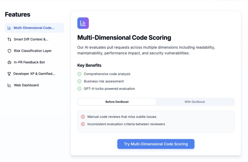 DevBoost – screenshot 2