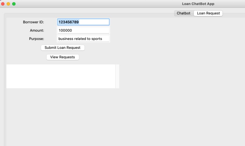 blockchain loan management – screenshot 1