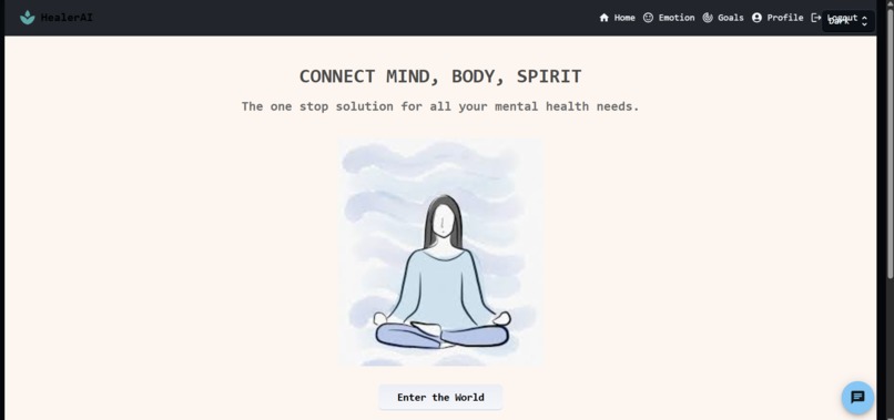 HealerAI- a web app that can heal your emotion with AI – screenshot 1