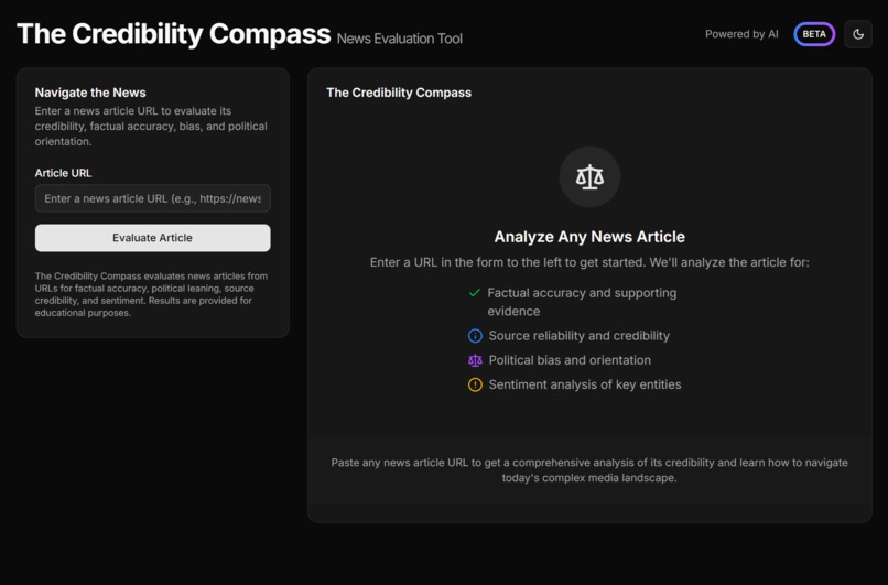 The Credibility Compass – screenshot 1