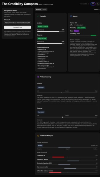 The Credibility Compass – screenshot 2