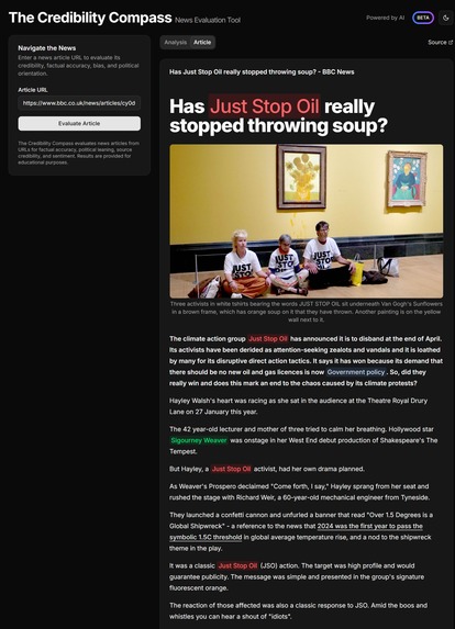 The Credibility Compass – screenshot 3