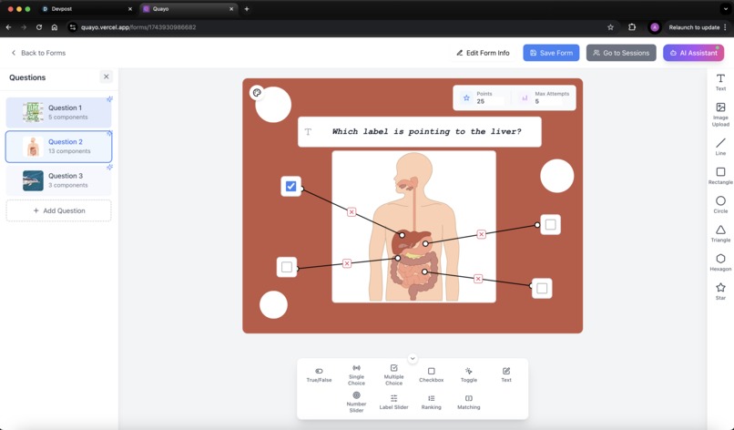 Quayo - A Custom Quiz Building Webapp – screenshot 4