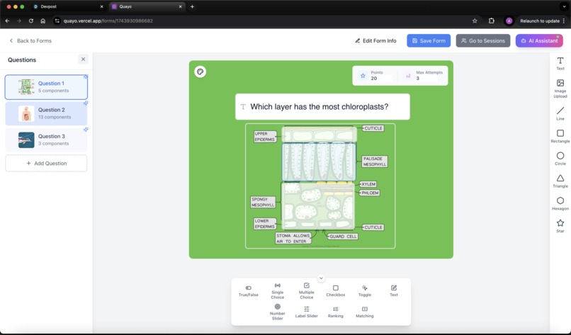 Quayo - A Custom Quiz Building Webapp – screenshot 5