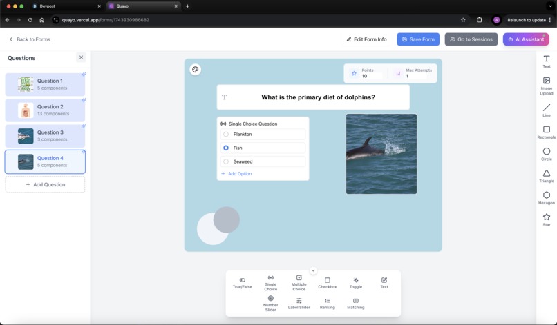 Quayo - A Custom Quiz Building Webapp – screenshot 7