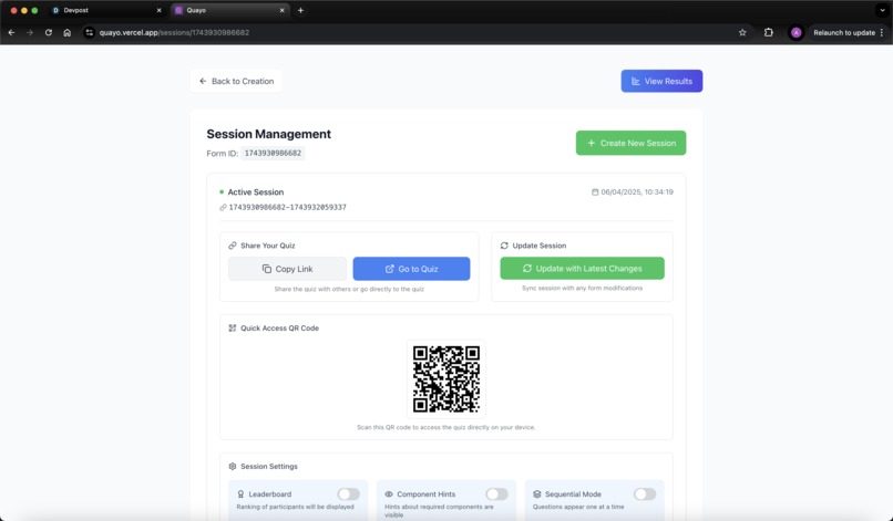 Quayo - A Custom Quiz Building Webapp – screenshot 8