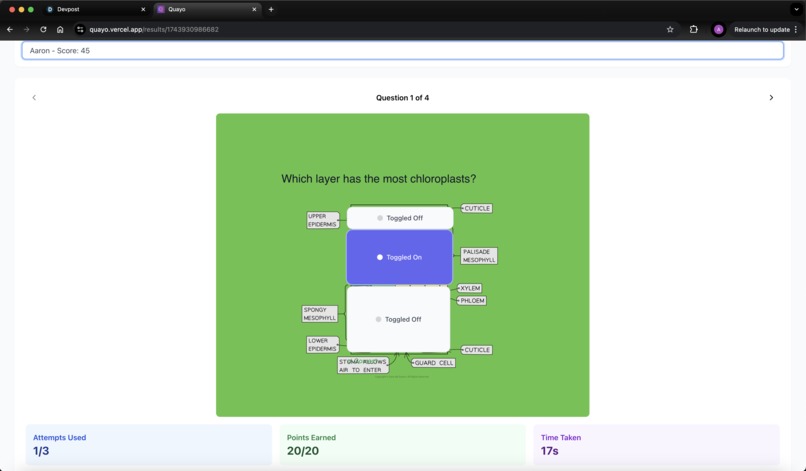 Quayo - A Custom Quiz Building Webapp – screenshot 14