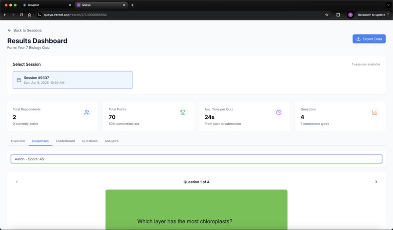 Quayo - A Custom Quiz Building Webapp – screenshot 15
