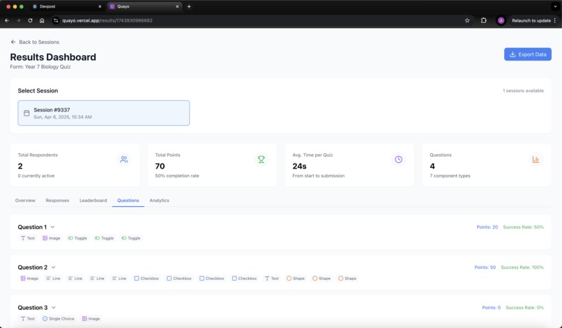Quayo - A Custom Quiz Building Webapp – screenshot 17