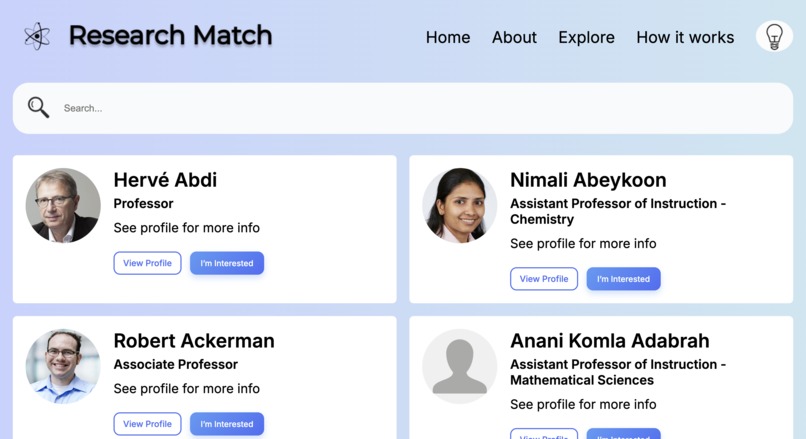 ResearchMatch – screenshot 1