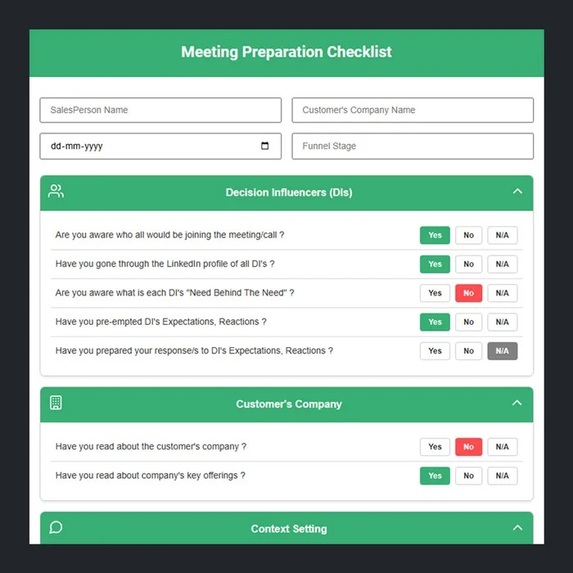 Meeting Prep Checklist – screenshot 1