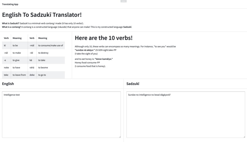 Conlang Translator – screenshot 1