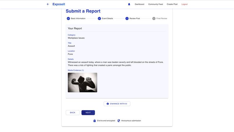 ExposeIt: Power to the People, Privacy to the Reporter – screenshot 2