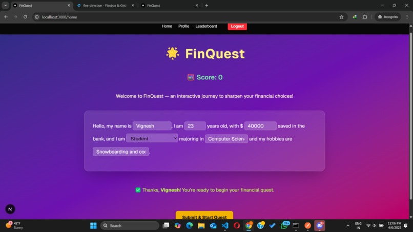 FinQuest – screenshot 3
