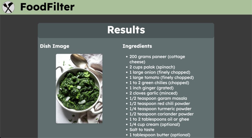 FoodFilter – screenshot 2